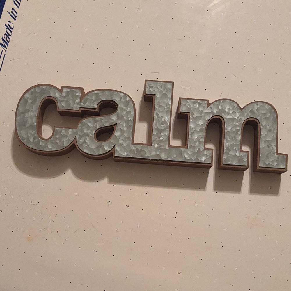 Metal 'Calm' Wall Decor Used